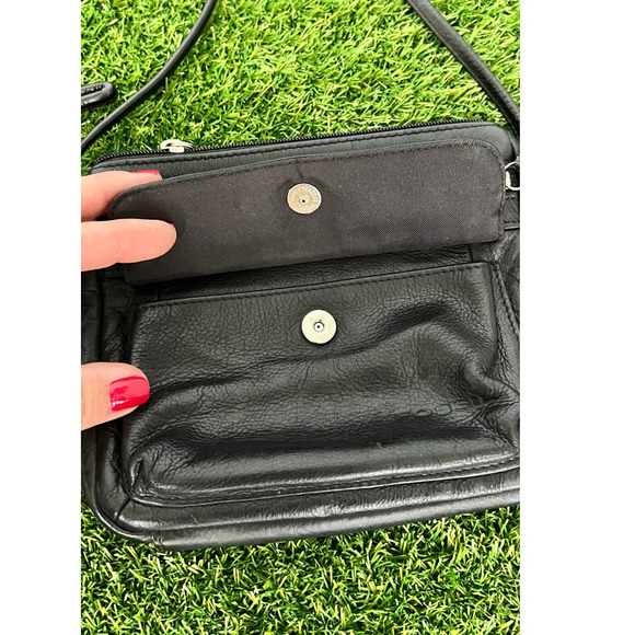 Vintage Fossil Black Genuine Leather Small Shoulder Purse - Picture 11 of 12